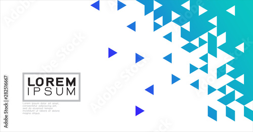 Colorful gradient triangle on white background with space. Modern background for business or technology presentation. vector illustration