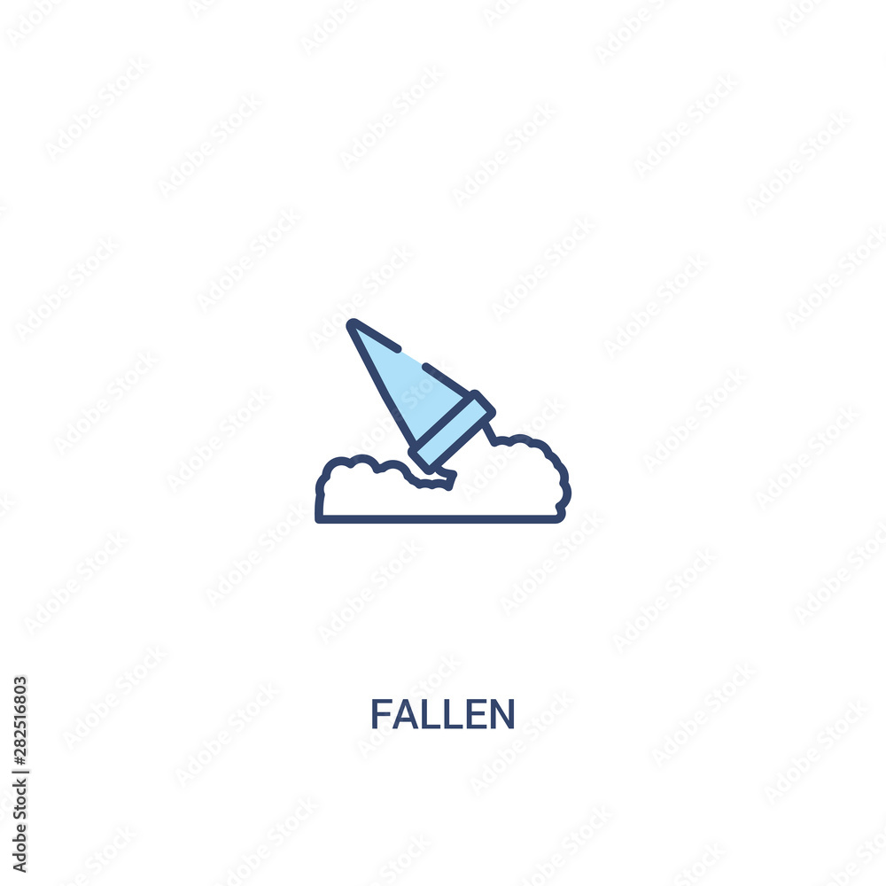 fallen concept 2 colored icon. simple line element illustration. outline blue fallen symbol. can be used for web and mobile ui/ux. fallen concept 2 colored icon. simple line element illustration. outline blue fallen symbol. can be used for web and mobile ui/ux.