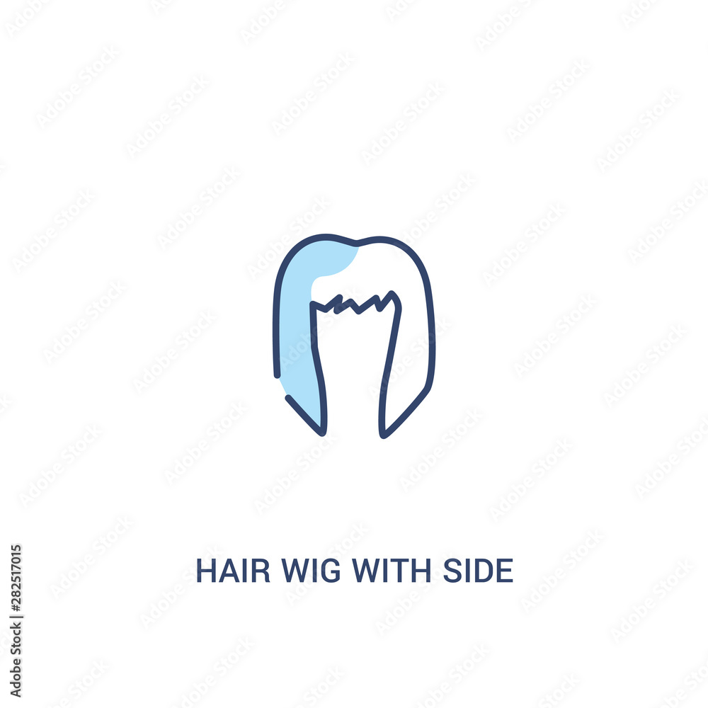 hair wig with side concept 2 colored icon. simple line element illustration. outline blue hair wig with side symbol. can be used for web and mobile ui/ux. hair wig with side concept 2 colored icon. simple line element illustration. outline blue hair wig with side symbol. can be used for web and mobile ui/ux.