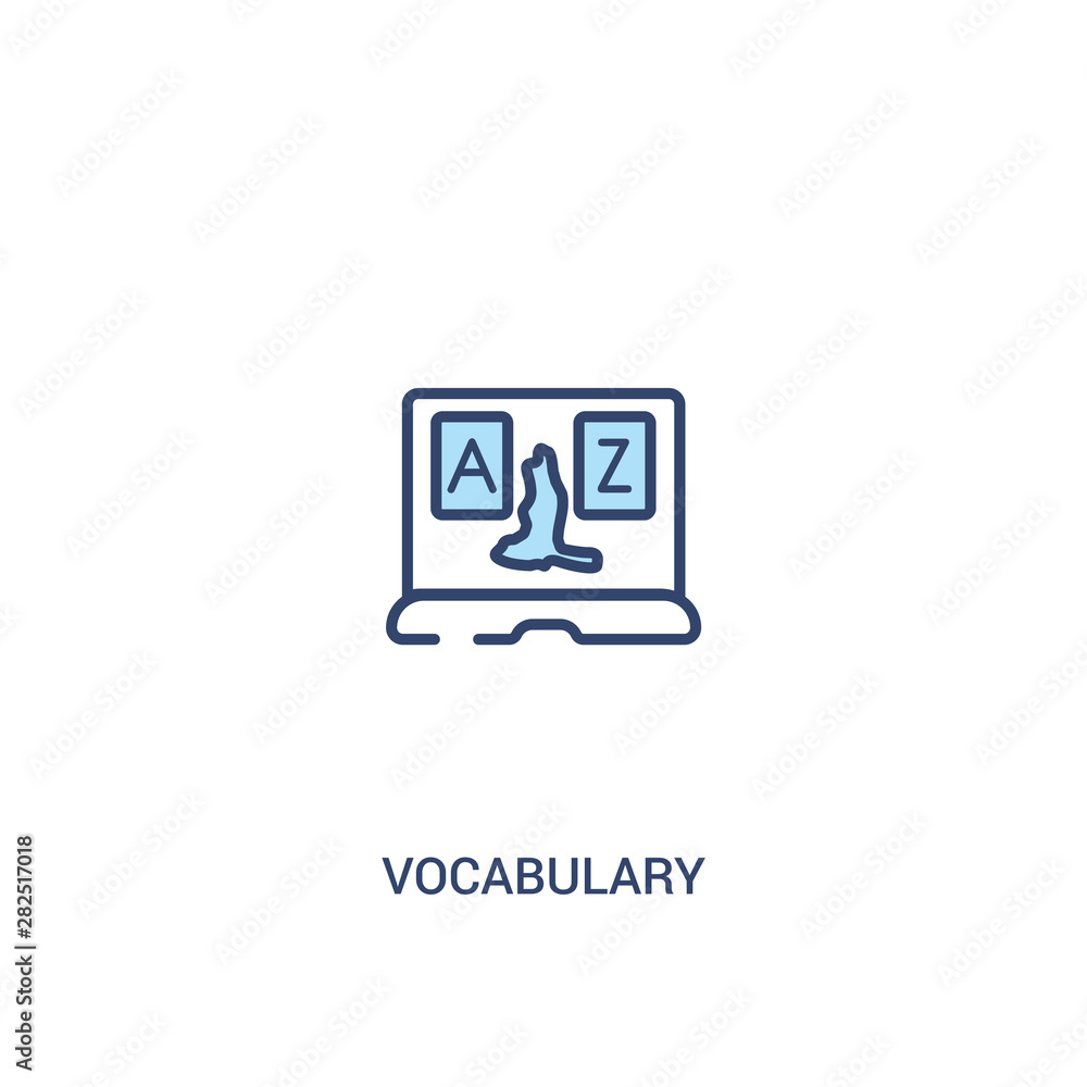 vocabulary concept 2 colored icon. simple line element illustration. outline blue vocabulary symbol. can be used for web and mobile ui/ux. vocabulary concept 2 colored icon. simple line element illustration. outline blue vocabulary symbol. can be used for web and mobile ui/ux.