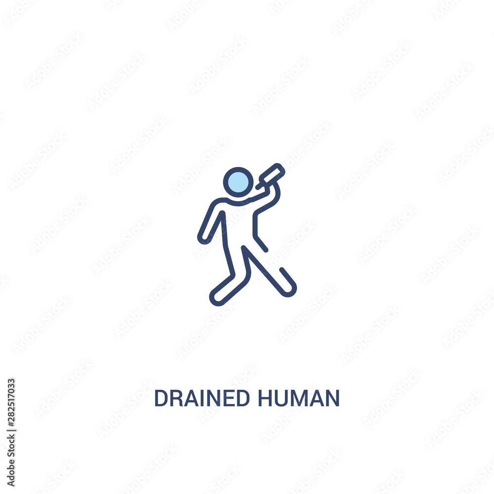 drained human concept 2 colored icon. simple line element illustration. outline blue drained human symbol. can be used for web and mobile ui/ux. drained human concept 2 colored icon. simple line element illustration. outline blue drained human symbol. can be used for web and mobile ui/ux.