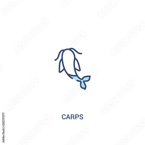 carps concept 2 colored icon. simple line element illustration. outline blue carps symbol. can be used for web and mobile ui/ux. © zaurrahimov