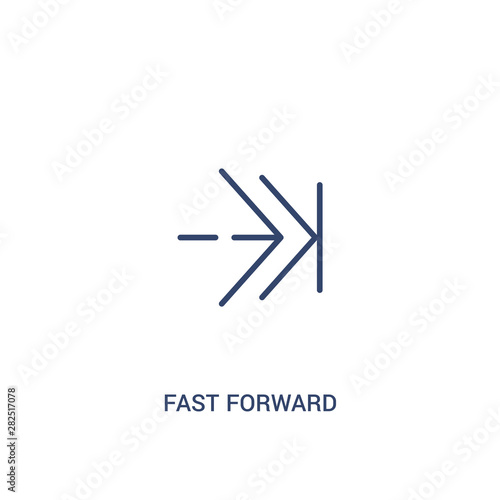 fast forward concept 2 colored icon. simple line element illustration. outline blue fast forward symbol. can be used for web and mobile ui/ux.