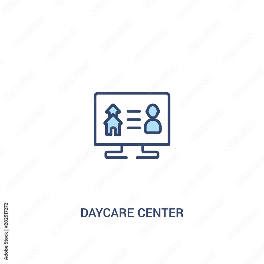 daycare center concept 2 colored icon. simple line element illustration. outline blue daycare center symbol. can be used for web and mobile ui/ux.