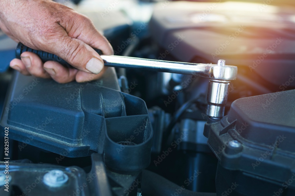 mechanic working on car engine, mechanic workshop mechanic working on car engine, mechanic workshop