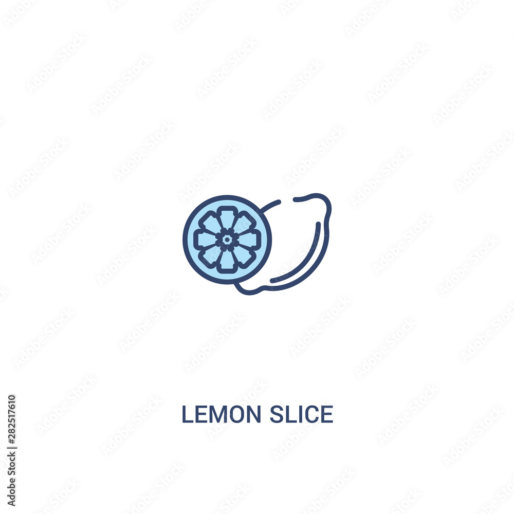 lemon slice concept 2 colored icon. simple line element illustration. outline blue lemon slice symbol. can be used for web and mobile ui/ux. lemon slice concept 2 colored icon. simple line element illustration. outline blue lemon slice symbol. can be used for web and mobile ui/ux.