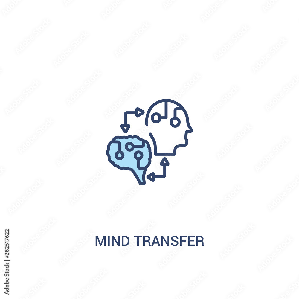 mind transfer concept 2 colored icon. simple line element illustration. outline blue mind transfer symbol. can be used for web and mobile ui/ux. mind transfer concept 2 colored icon. simple line element illustration. outline blue mind transfer symbol. can be used for web and mobile ui/ux.