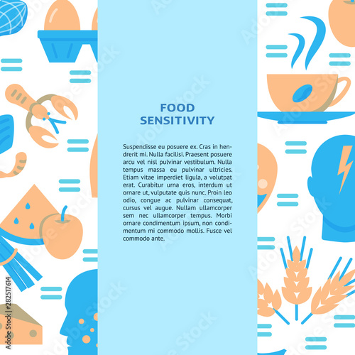 Food sensitivity banner template in flat style