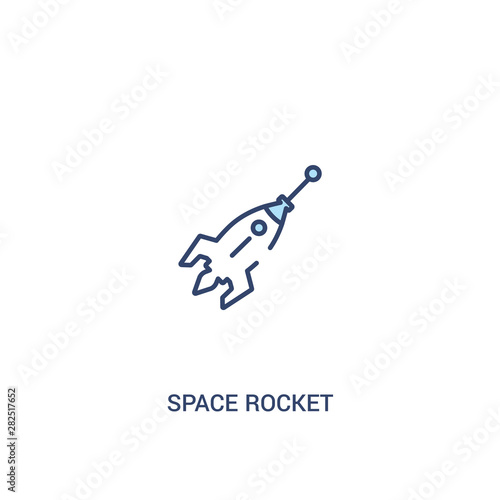space rocket concept 2 colored icon. simple line element illustration. outline blue space rocket symbol. can be used for web and mobile ui/ux.