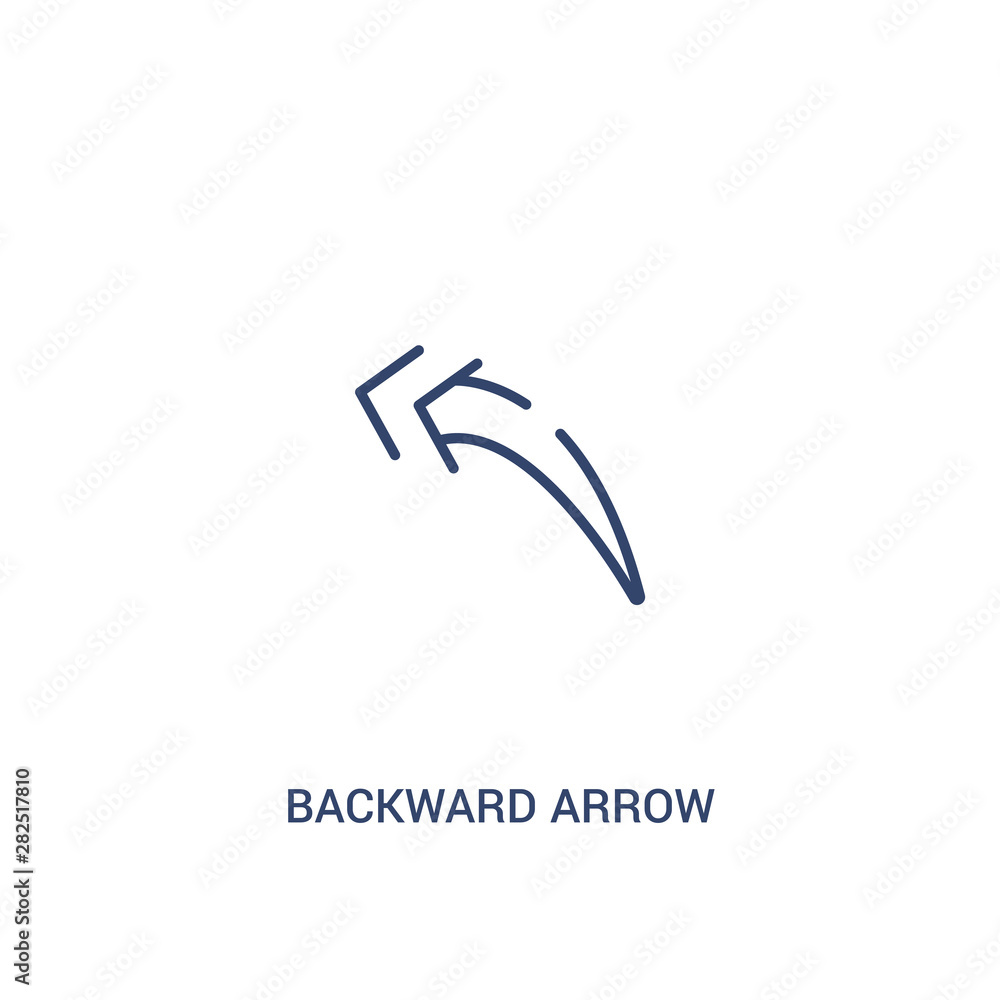 backward arrow concept 2 colored icon. simple line element illustration. outline blue backward arrow symbol. can be used for web and mobile ui/ux.