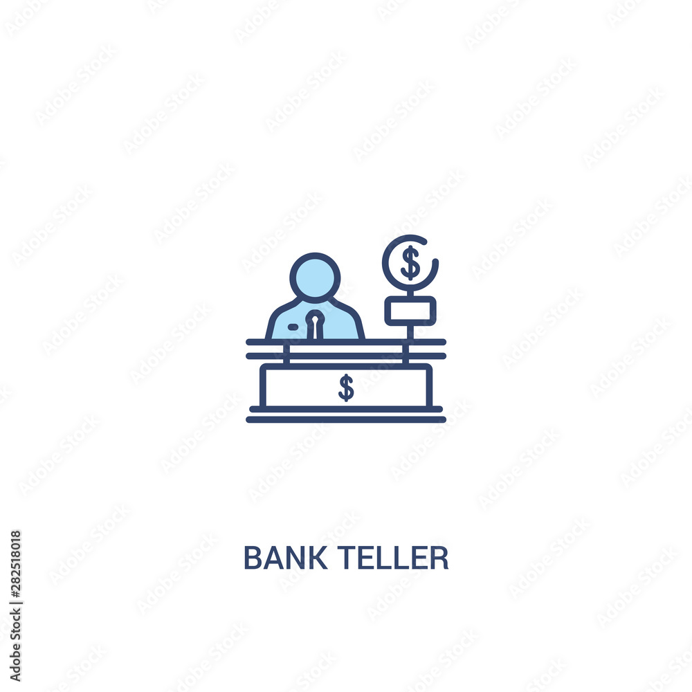 bank teller concept 2 colored icon. simple line element illustration. outline blue bank teller symbol. can be used for web and mobile ui/ux. bank teller concept 2 colored icon. simple line element illustration. outline blue bank teller symbol. can be used for web and mobile ui/ux.