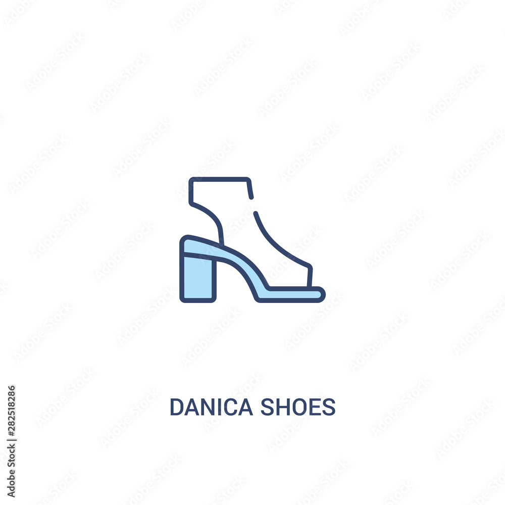 danica shoes concept 2 colored icon. simple line element illustration. outline blue danica shoes symbol. can be used for web and mobile ui/ux. danica shoes concept 2 colored icon. simple line element illustration. outline blue danica shoes symbol. can be used for web and mobile ui/ux.