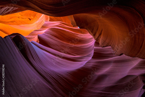 pink and orange curved canyon walls art 