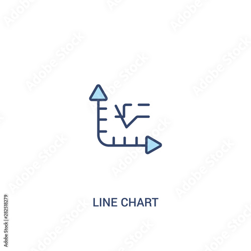 Free Download line chart concept 2 colored icon. simple line element illustration. outline blue line chart symbol. can be used for web and mobile ui/ux. - GFXLoad