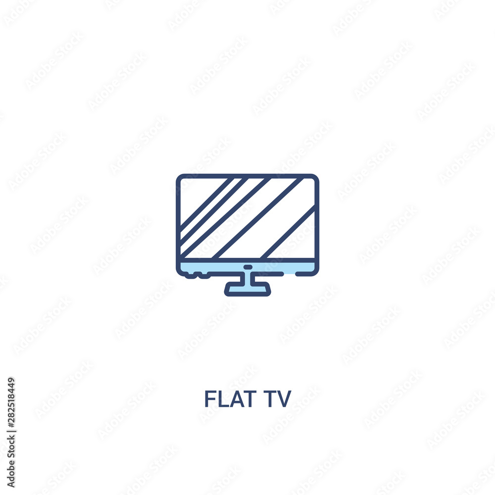 Obraz premium flat tv concept 2 colored icon. simple line element illustration. outline blue flat tv symbol. can be used for web and mobile ui/ux.