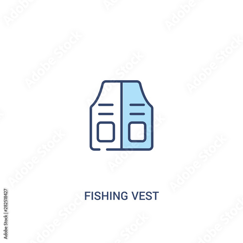 fishing vest concept 2 colored icon. simple line element illustration. outline blue fishing vest symbol. can be used for web and mobile ui/ux. © zaurrahimov