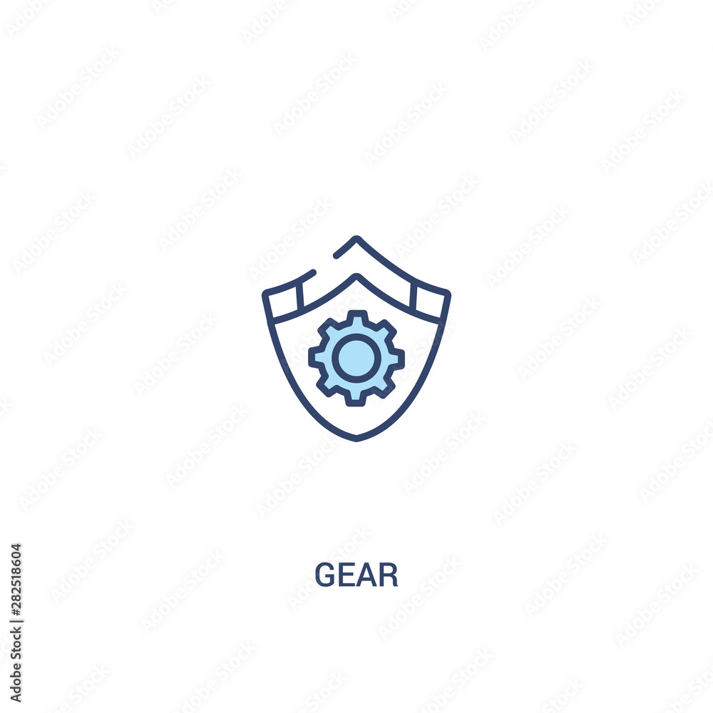 gear concept 2 colored icon. simple line element illustration. outline blue gear symbol. can be used for web and mobile ui/ux.