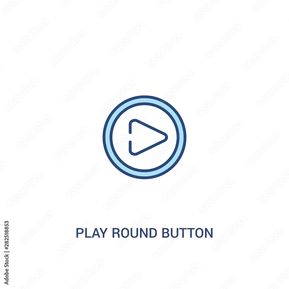 play round button concept 2 colored icon. simple line element illustration. outline blue play round button symbol. can be used for web and mobile ui/ux. play round button concept 2 colored icon. simple line element illustration. outline blue play round button symbol. can be used for web and mobile ui/ux.