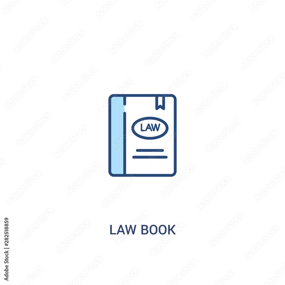 law book concept 2 colored icon. simple line element illustration. outline blue law book symbol. can be used for web and mobile ui/ux.