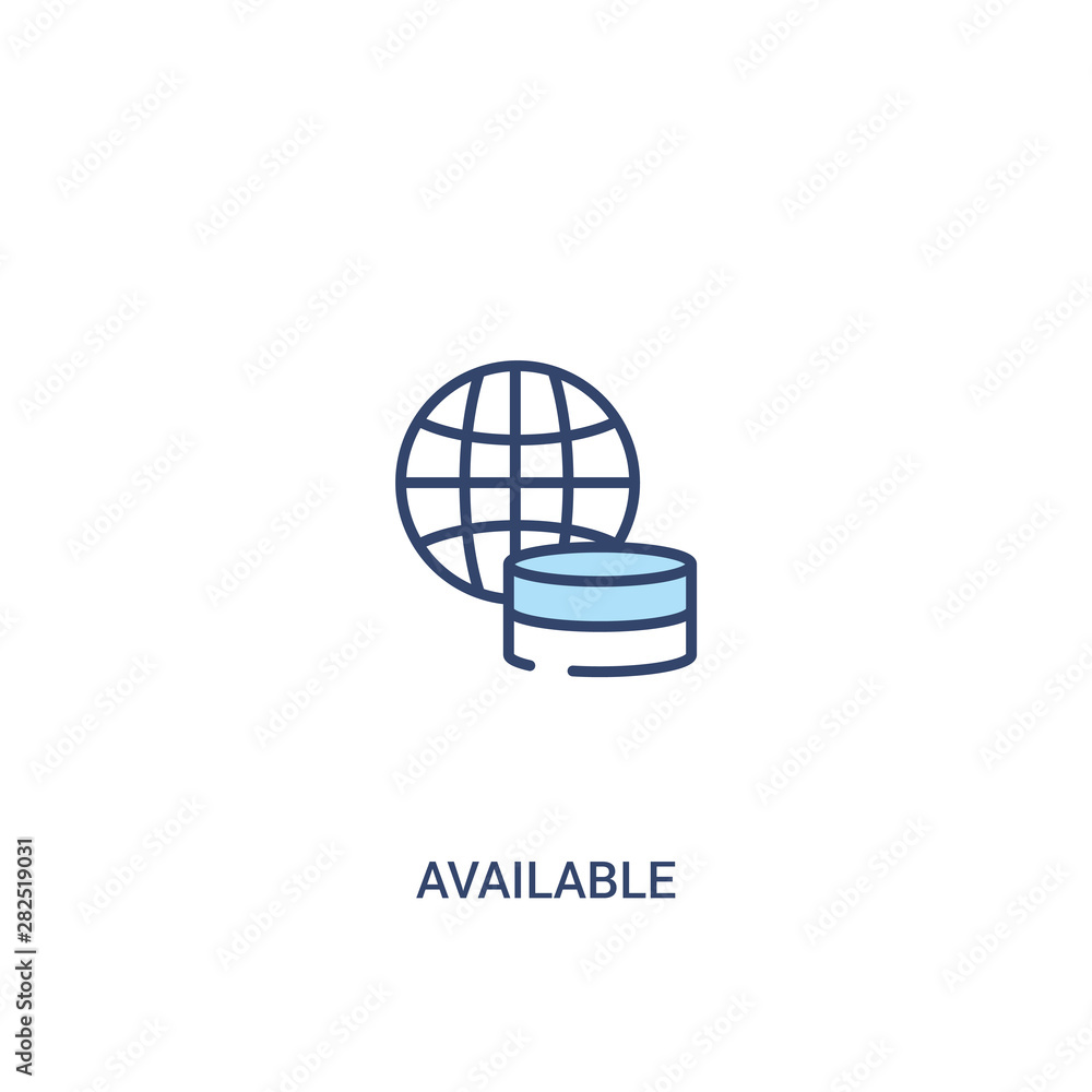 available concept 2 colored icon. simple line element illustration. outline blue available symbol. can be used for web and mobile ui/ux. available concept 2 colored icon. simple line element illustration. outline blue available symbol. can be used for web and mobile ui/ux.