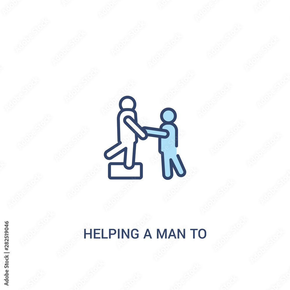 helping a man to climb concept 2 colored icon. simple line element illustration. outline blue helping a man to climb symbol. can be used for web and mobile ui/ux. helping a man to climb concept 2 colored icon. simple line element illustration. outline blue helping a man to climb symbol. can be used for web and mobile ui/ux.