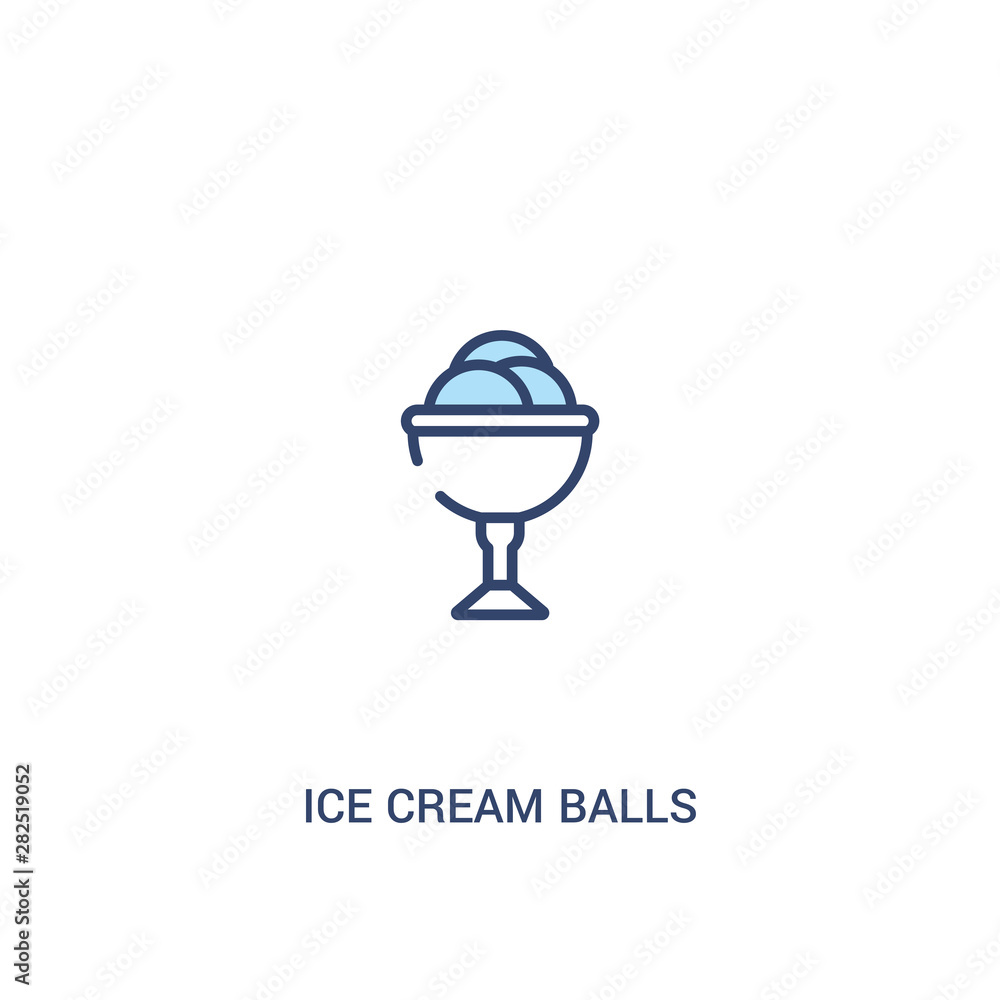 ice cream balls cup concept 2 colored icon. simple line element illustration. outline blue ice cream balls cup symbol. can be used for web and mobile ui/ux. ice cream balls cup concept 2 colored icon. simple line element illustration. outline blue ice cream balls cup symbol. can be used for web and mobile ui/ux.