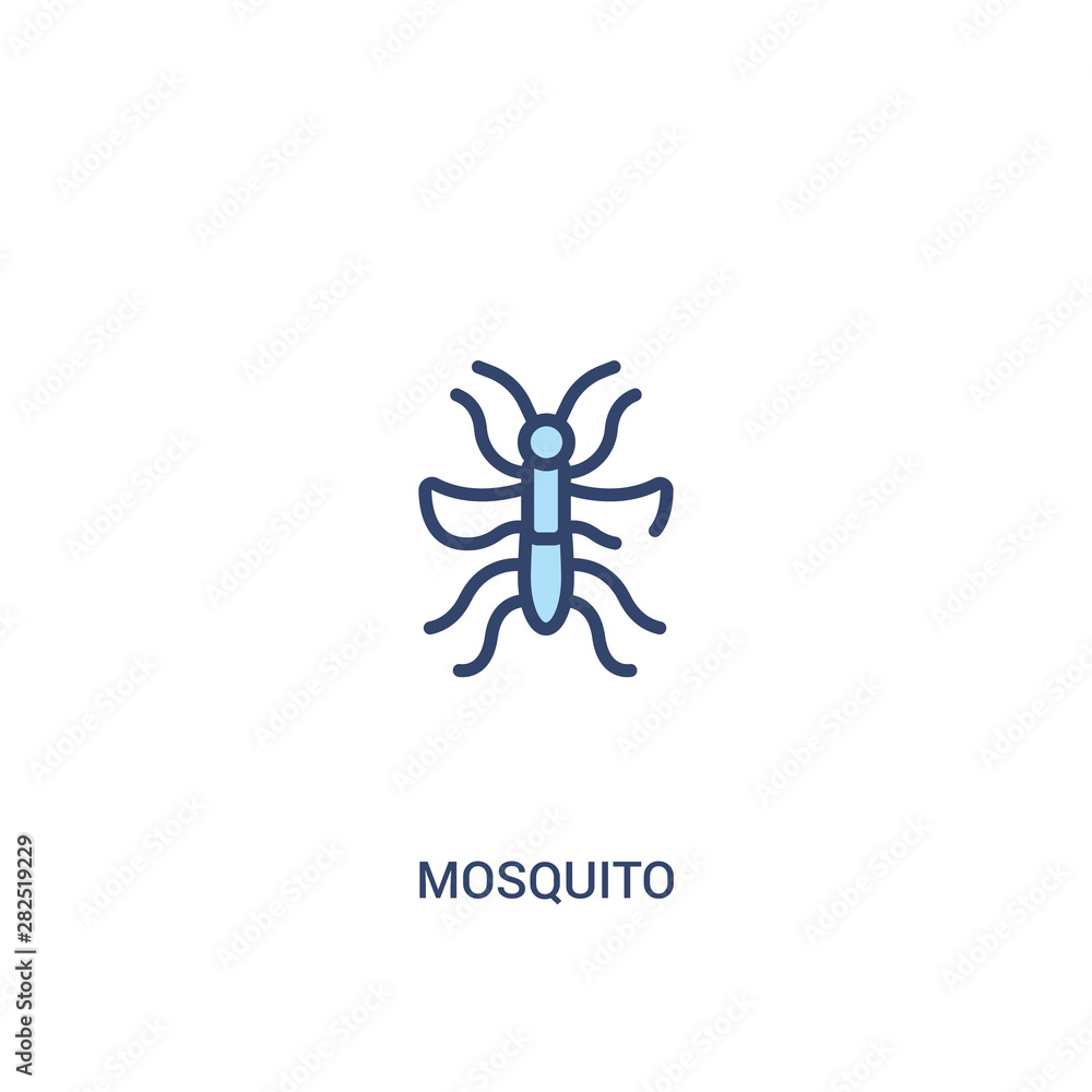 mosquito concept 2 colored icon. simple line element illustration. outline blue mosquito symbol. can be used for web and mobile ui/ux.