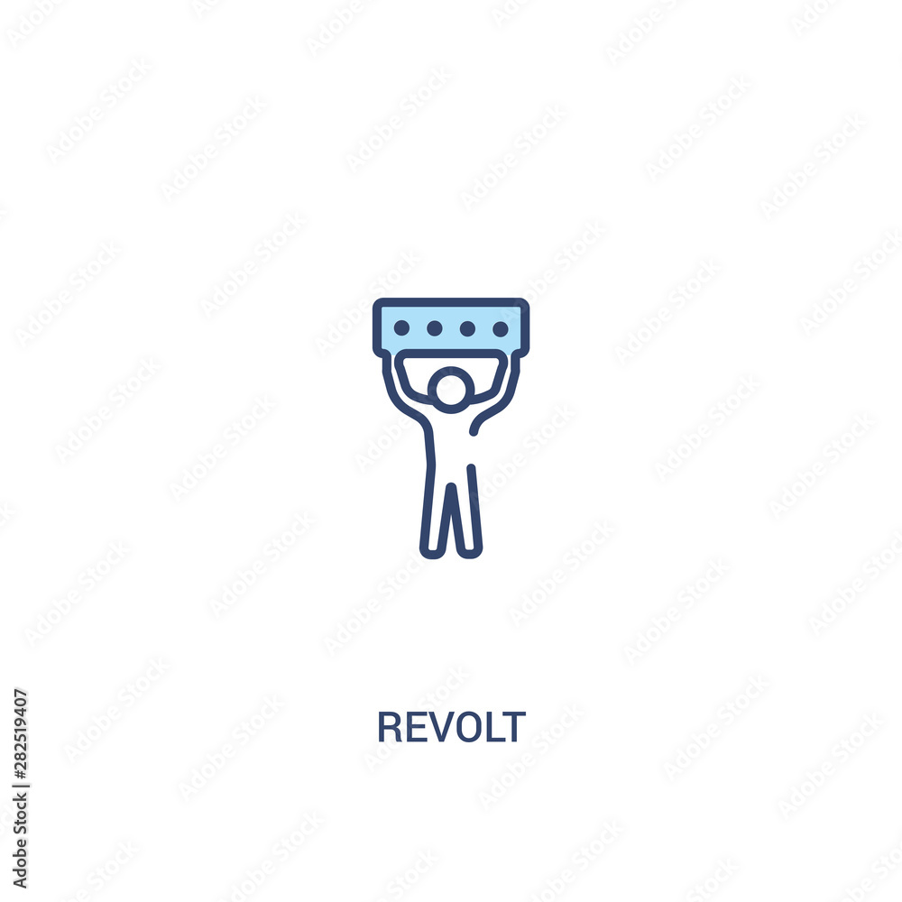 revolt concept 2 colored icon. simple line element illustration. outline blue revolt symbol. can be used for web and mobile ui/ux. revolt concept 2 colored icon. simple line element illustration. outline blue revolt symbol. can be used for web and mobile ui/ux.
