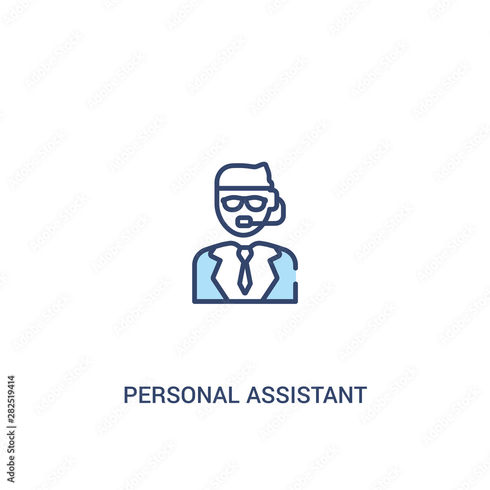 personal assistant concept 2 colored icon. simple line element illustration. outline blue personal assistant symbol. can be used for web and mobile ui/ux. personal assistant concept 2 colored icon. simple line element illustration. outline blue personal assistant symbol. can be used for web and mobile ui/ux.