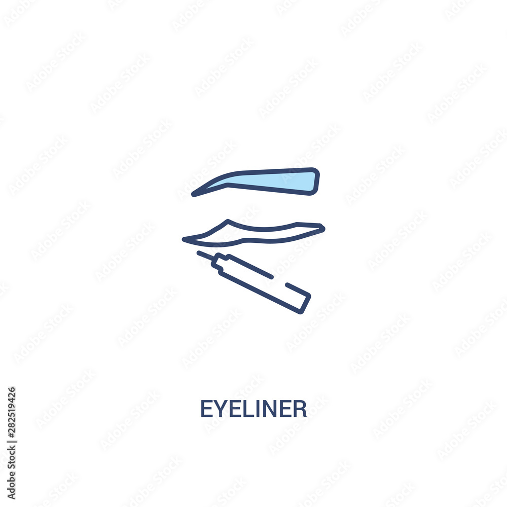 eyeliner concept 2 colored icon. simple line element illustration. outline blue eyeliner symbol. can be used for web and mobile ui/ux. eyeliner concept 2 colored icon. simple line element illustration. outline blue eyeliner symbol. can be used for web and mobile ui/ux.