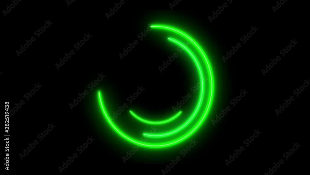Neon colorful swirling rounds. Abstract creative HUD with neon, glowing light. Neon colorful swirling rounds. Abstract creative HUD with neon, glowing light.