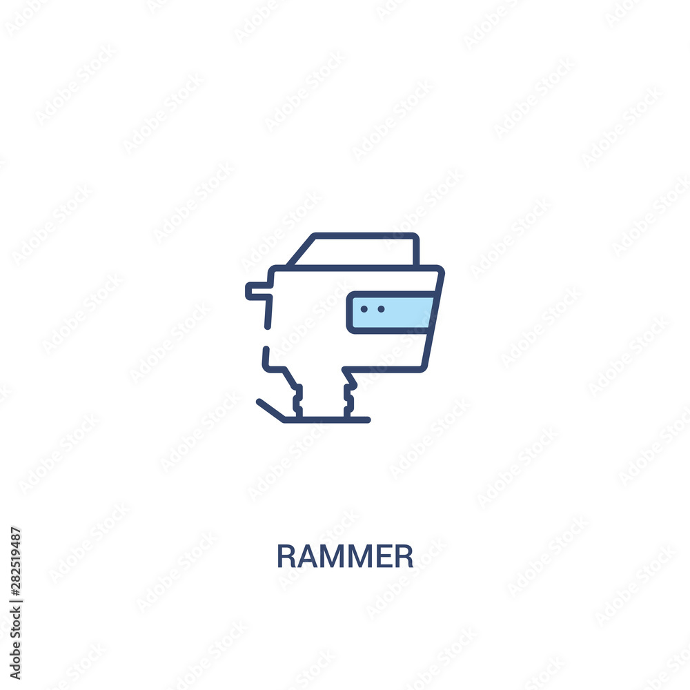 rammer concept 2 colored icon. simple line element illustration. outline blue rammer symbol. can be used for web and mobile ui/ux. rammer concept 2 colored icon. simple line element illustration. outline blue rammer symbol. can be used for web and mobile ui/ux.
