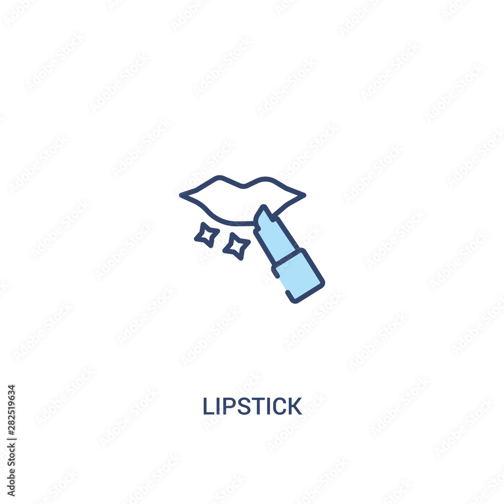 Obraz premium lipstick concept 2 colored icon. simple line element illustration. outline blue lipstick symbol. can be used for web and mobile ui/ux.