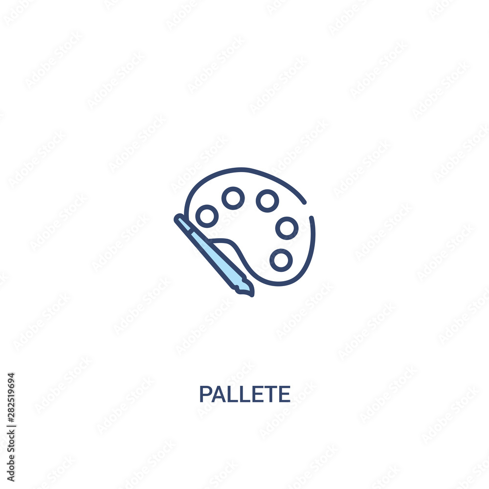 pallete concept 2 colored icon. simple line element illustration. outline blue pallete symbol. can be used for web and mobile ui/ux. pallete concept 2 colored icon. simple line element illustration. outline blue pallete symbol. can be used for web and mobile ui/ux.