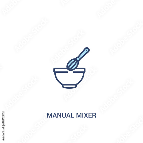 manual mixer concept 2 colored icon. simple line element illustration. outline blue manual mixer symbol. can be used for web and mobile ui/ux.