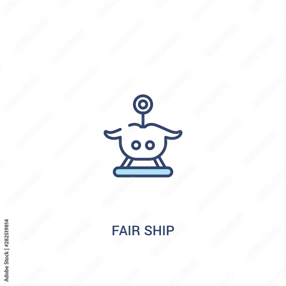 fair ship concept 2 colored icon. simple line element illustration. outline blue fair ship symbol. can be used for web and mobile ui/ux.