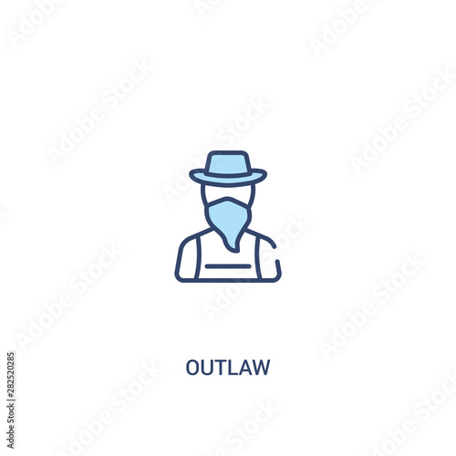 outlaw concept 2 colored icon. simple line element illustration. outline blue outlaw symbol. can be used for web and mobile ui/ux.