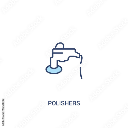 polishers concept 2 colored icon. simple line element illustration. outline blue polishers symbol. can be used for web and mobile ui ux.