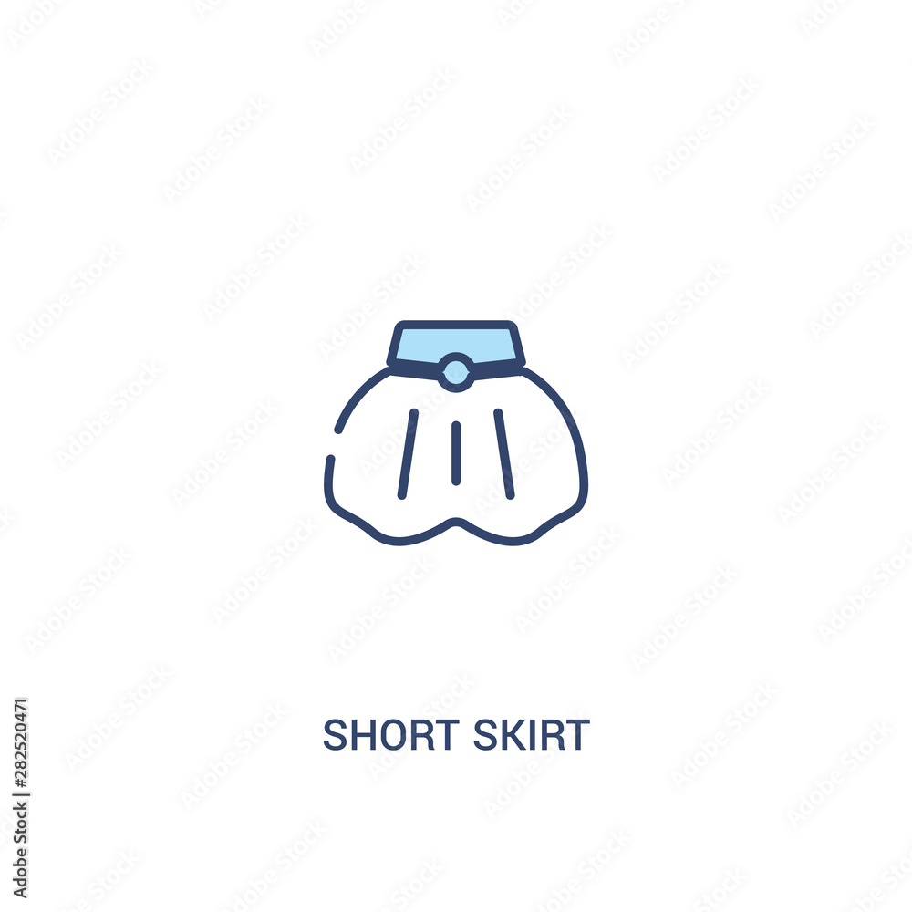 short skirt concept 2 colored icon. simple line element illustration. outline blue short skirt symbol. can be used for web and mobile ui/ux.