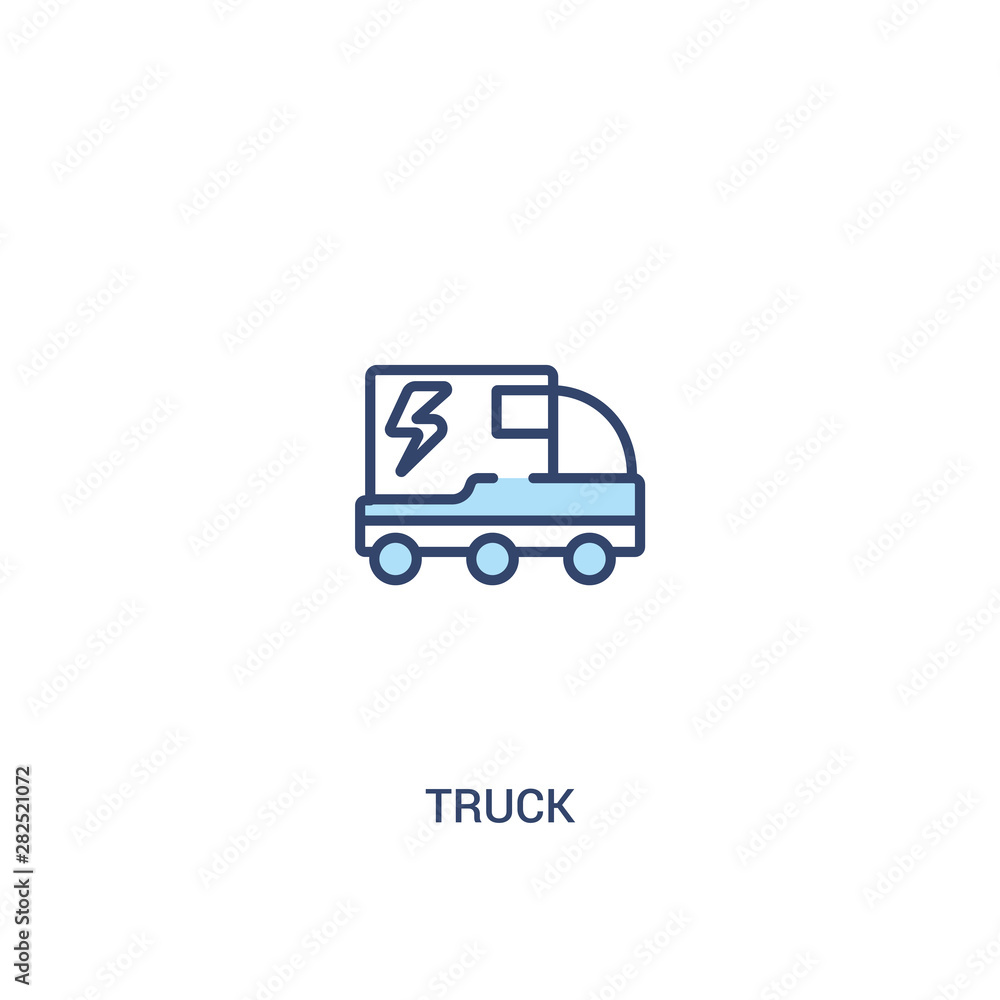 truck concept 2 colored icon. simple line element illustration. outline blue truck symbol. can be used for web and mobile ui/ux.