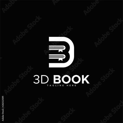 LETTER B AND D AND NUMBER 3 FOR 3D BOOK LOGO DESIGN