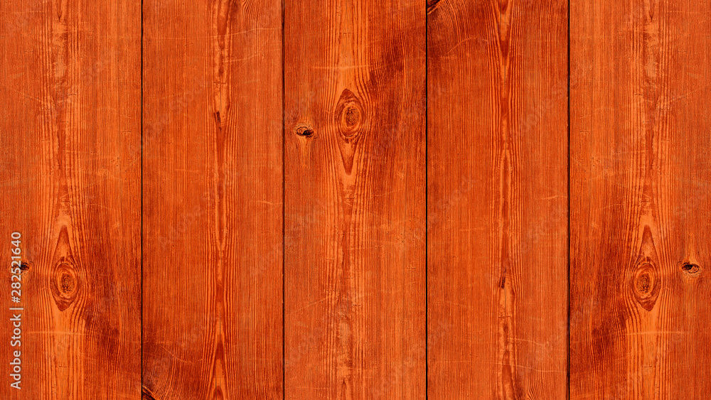 Fototapeta premium Vintage background orange wooden planks board texture.