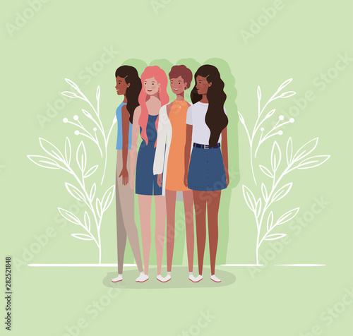 young and beautiful interracial girls group characters