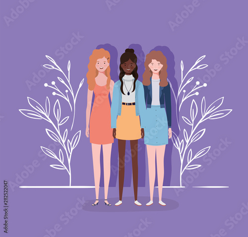 young and beautiful interracial girls group characters