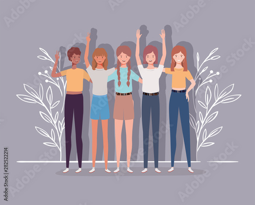 young and beautiful interracial girls group characters