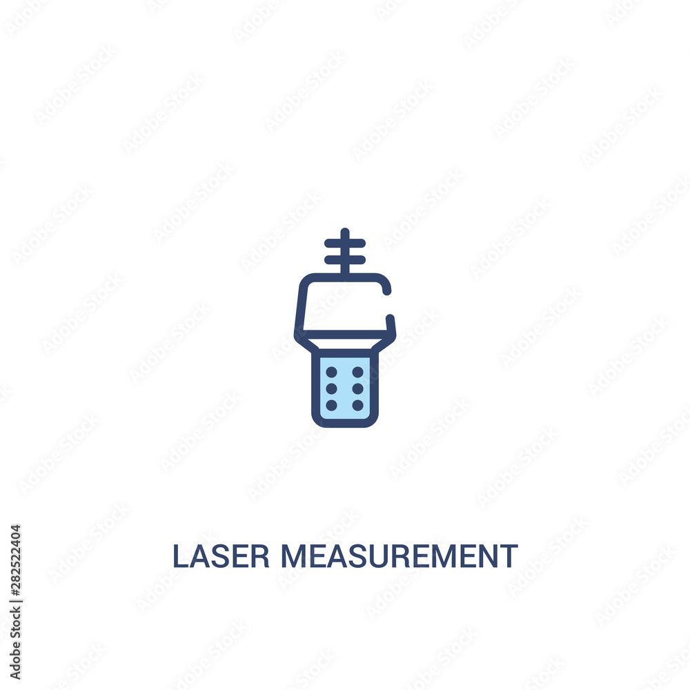 laser measurement concept 2 colored icon. simple line element illustration. outline blue laser measurement symbol. can be used for web and mobile ui/ux.