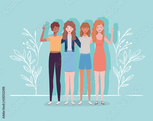 young and beautiful interracial girls group characters
