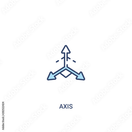 axis concept 2 colored icon. simple line element illustration. outline blue axis symbol. can be used for web and mobile ui/ux.