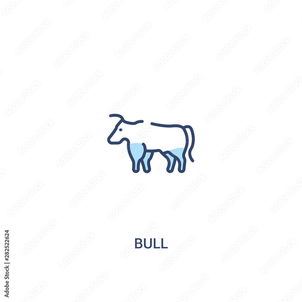 bull concept 2 colored icon. simple line element illustration. outline blue bull symbol. can be used for web and mobile ui/ux. bull concept 2 colored icon. simple line element illustration. outline blue bull symbol. can be used for web and mobile ui/ux.