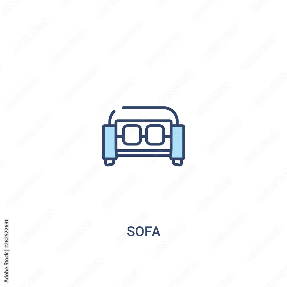 sofa concept 2 colored icon. simple line element illustration. outline blue sofa symbol. can be used for web and mobile ui/ux. sofa concept 2 colored icon. simple line element illustration. outline blue sofa symbol. can be used for web and mobile ui/ux.